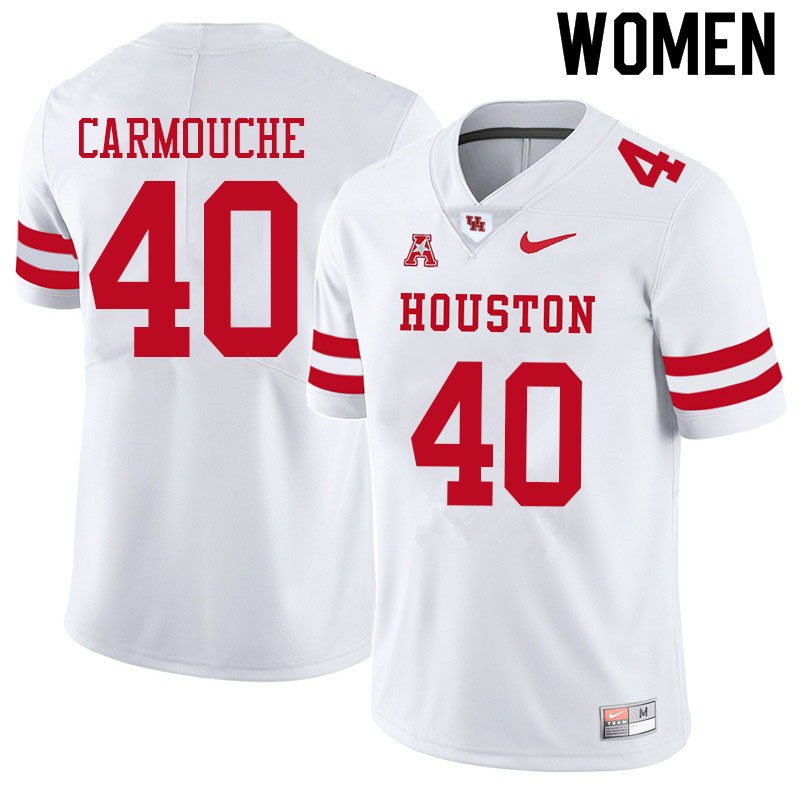 Women #40 Jordan Carmouche Houston Cougars College Football Jerseys Sale-White